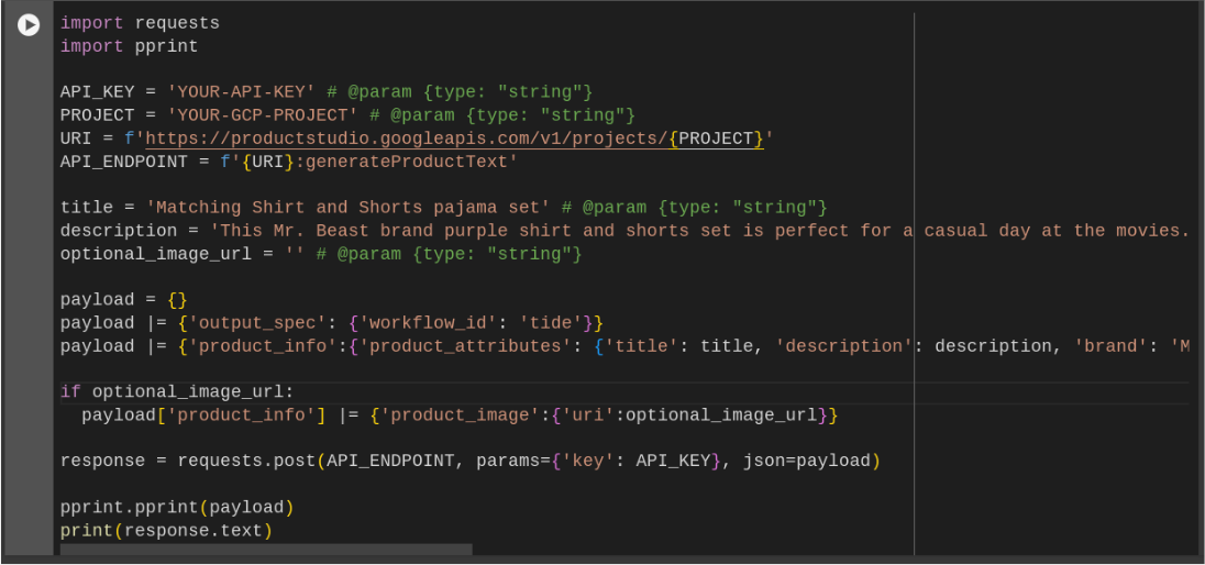 Beispiel für die Integration der Text API