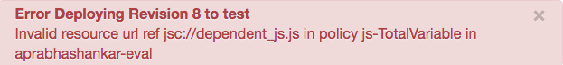 Error durante la implementación de la revisión 8 para realizar una prueba.