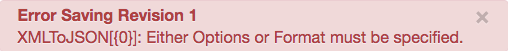 Tem de especificar as opções ou o formato.
