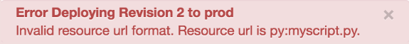 Error al implementar la revisión 2 en producción.