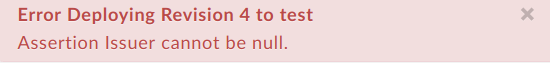 Error saat men-deploy revisi 4 untuk pengujian.