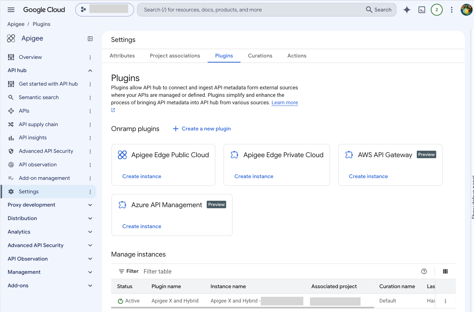 Image showing the plugin instance status as active.