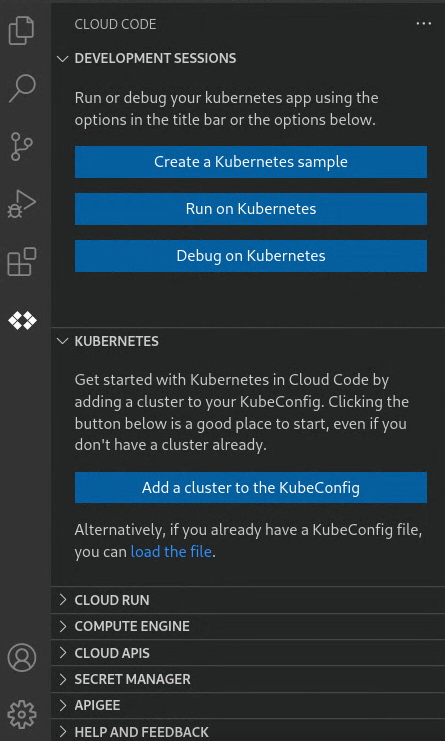 הקטע Cloud Code Kubernetes