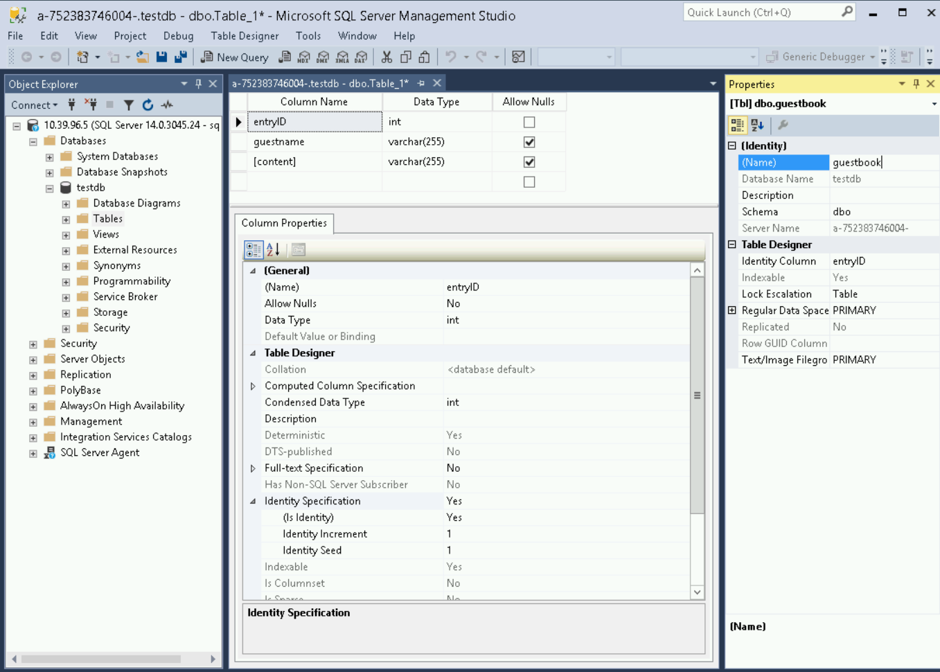 Saisir les valeurs d'une table