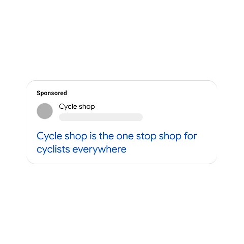 Example of reach with a sponsored Google Search ad for a cycle shop.