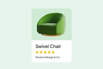 A sponsored ad for a green swivel chair that shows it’s rated 4 out of 5 stars.