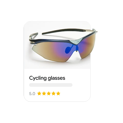 Example of reach with a Google Shopping ad for cycling glasses.